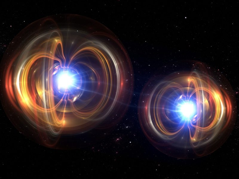 illustration showing quantum particle entanglement